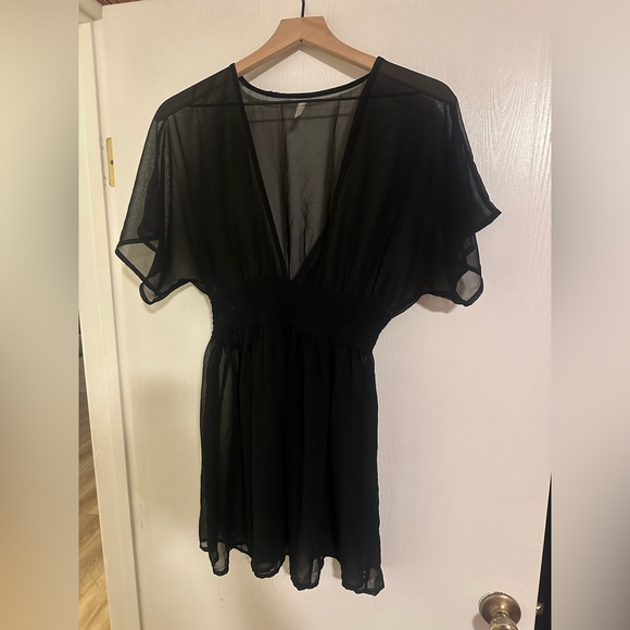 ASOS Black Sheer Swim Cover - Picture 1 of 3